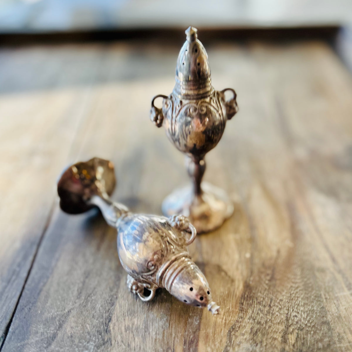 Vintage Silver-Plated Salt & Pepper Shakers