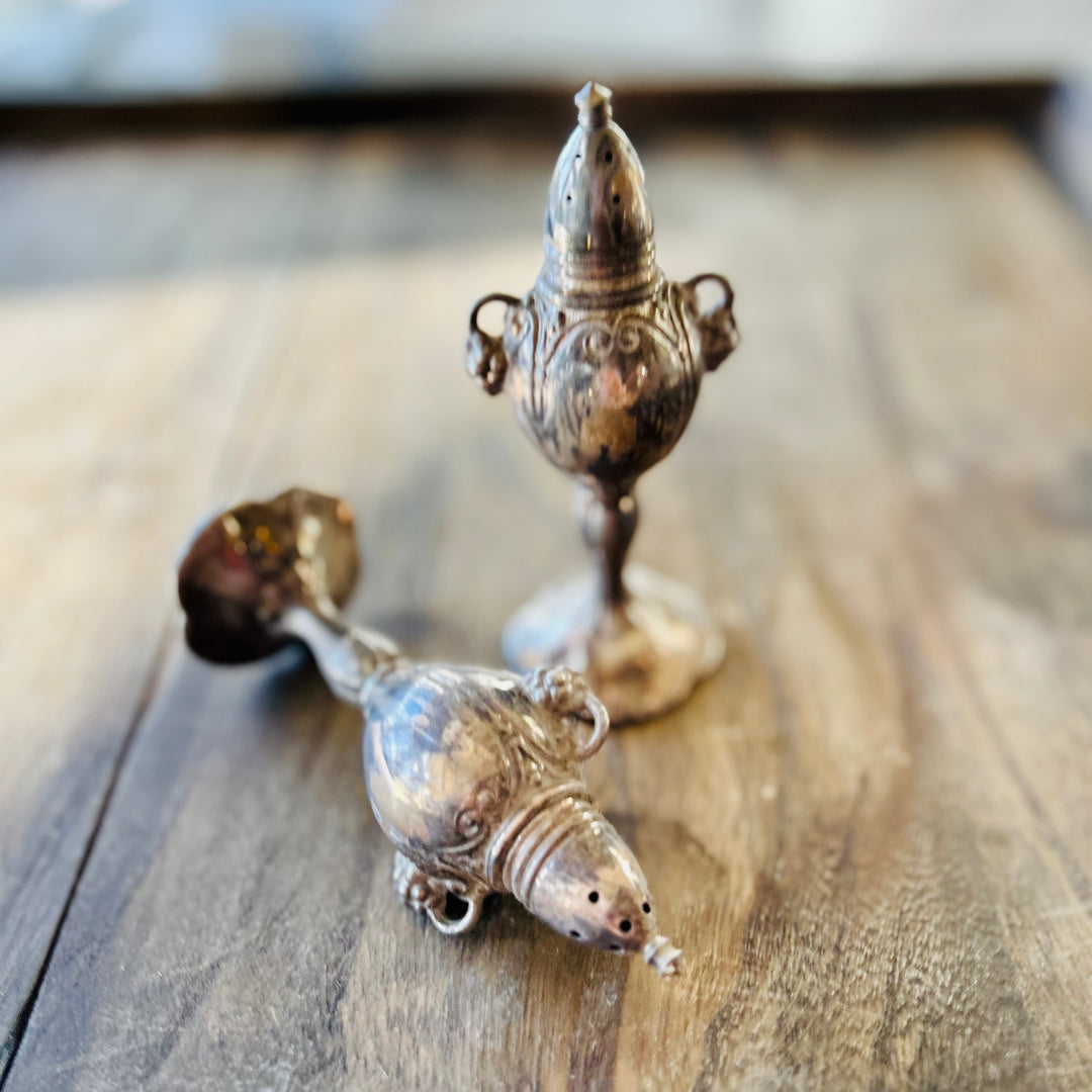 Vintage Silver-Plated Salt & Pepper Shakers