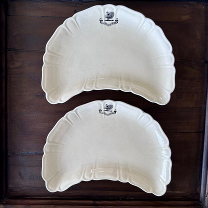 Antique English Parisian Ivory serving Dishes – Set of Two