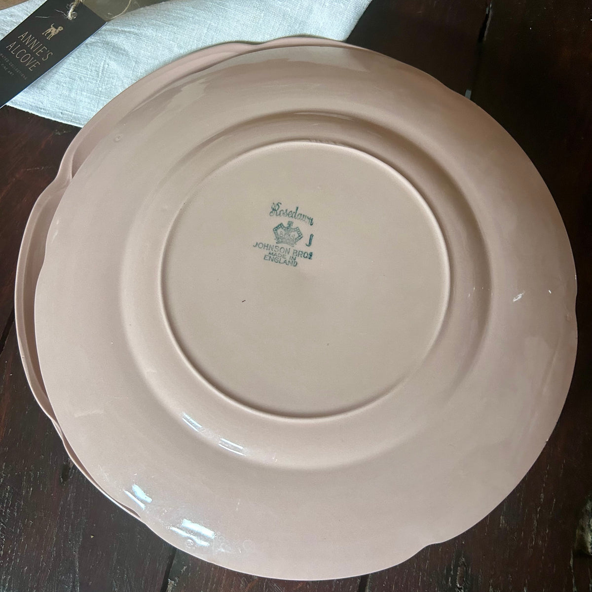Johnson Bros. “Rosedawn” Pink Ironstone dinner plates set of 3