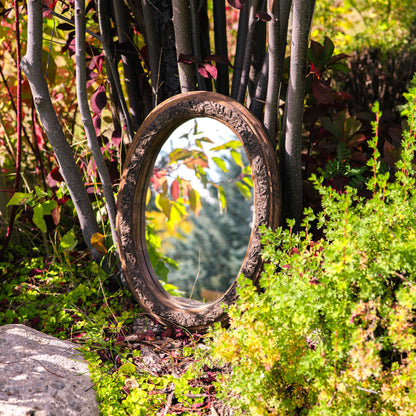 Antique mirror with hand carved wooden frame