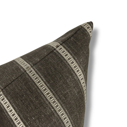 Charlie | Brown stripe woven pillow cover