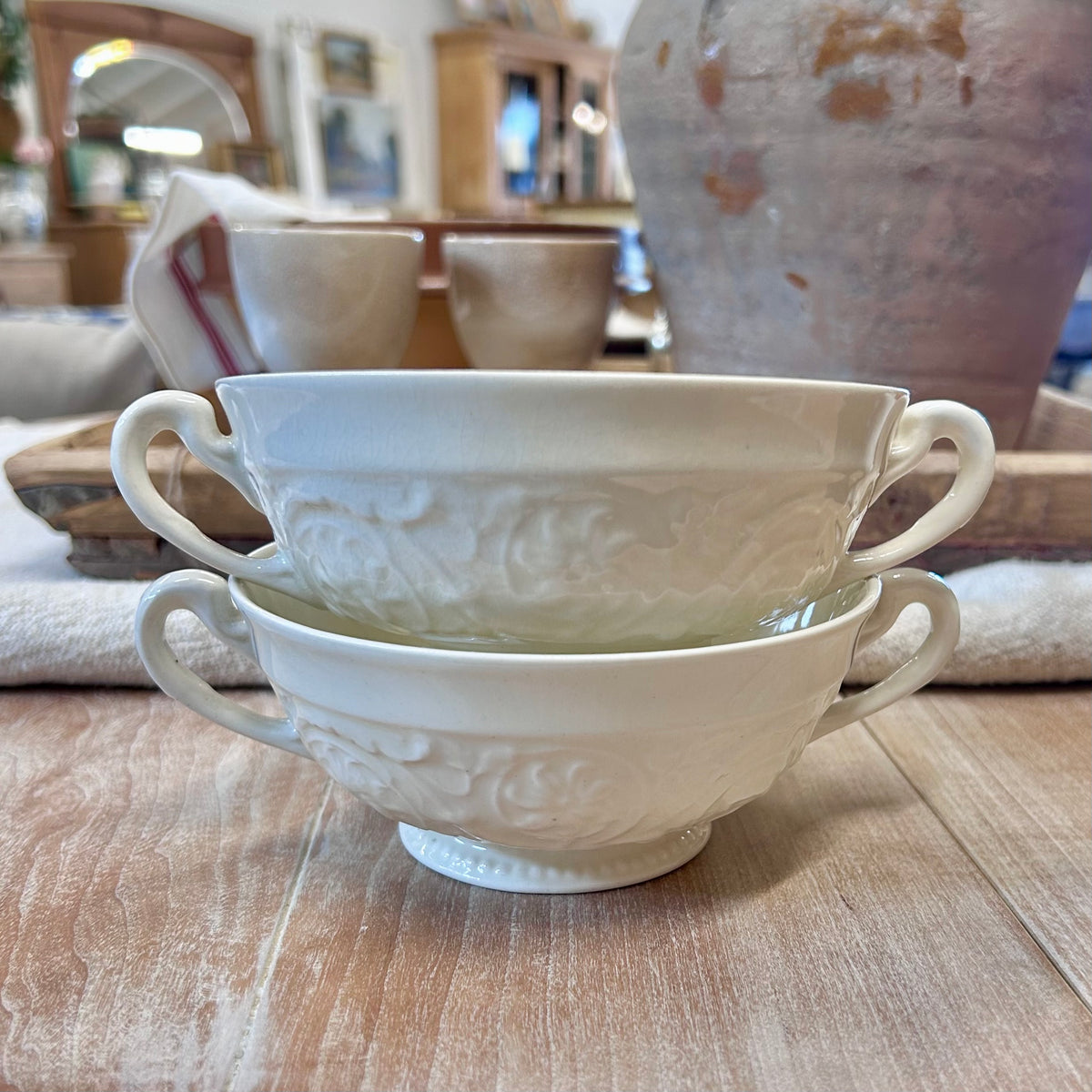 Vintage English Wedgwood & Co. Patrician Soup Bowls – Pair
