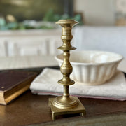 Antique Brass Candlestick | Square Base