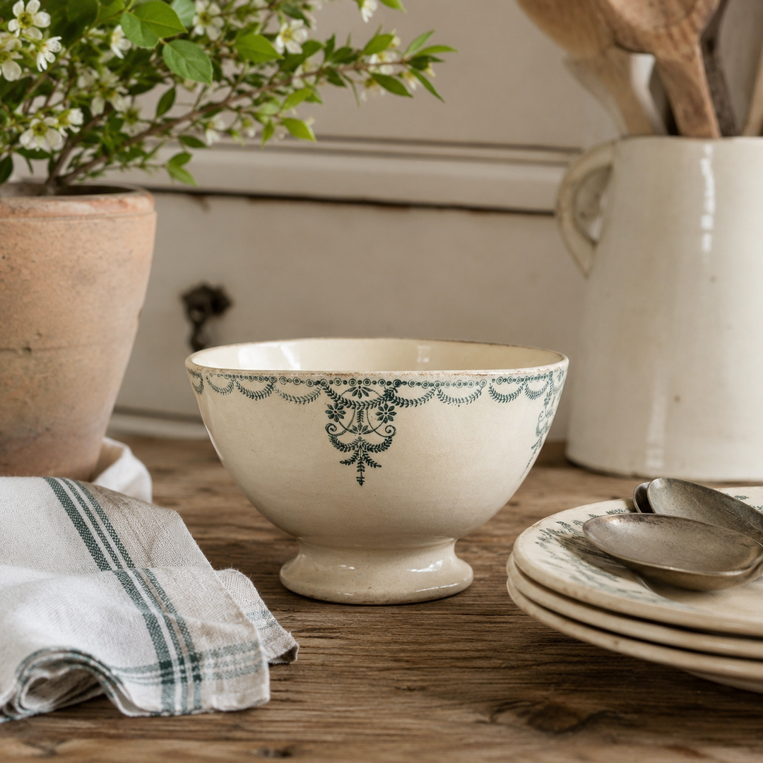 Antique French Café au Lait Bowls
Moulin des Loups, France | Circa 1900–1925