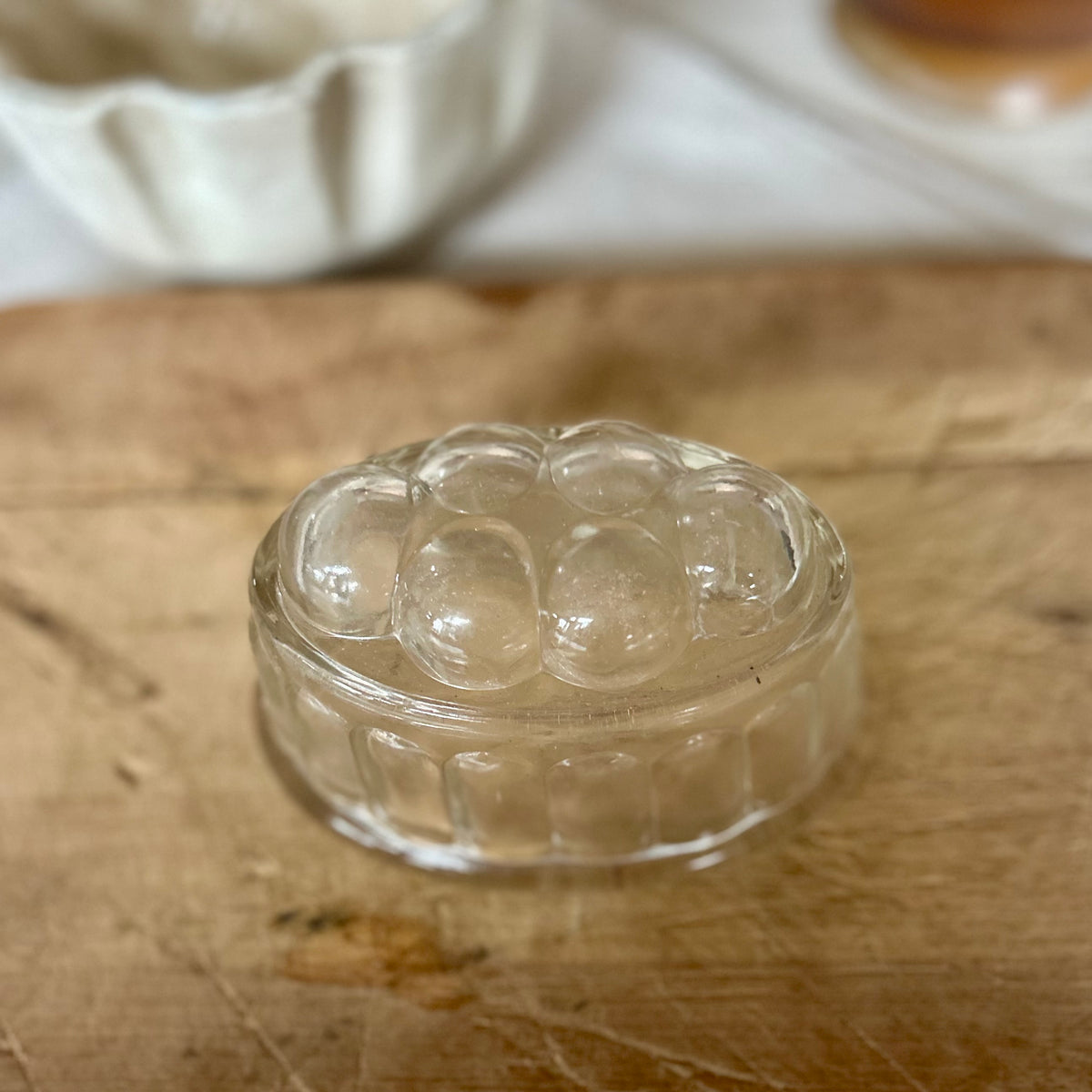 English pressed glass jelly mould
