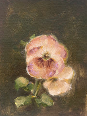 Antique Shades Pansies on Umber-Framed Fine Art Print 5x7” (frame not as shown)