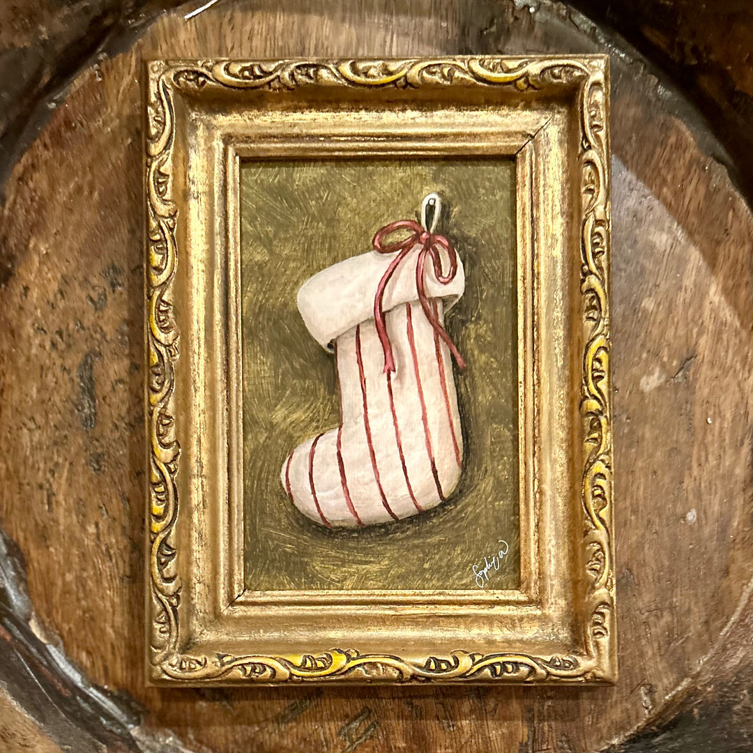 "Pinstriped Stocking" Framed Fine Art Print