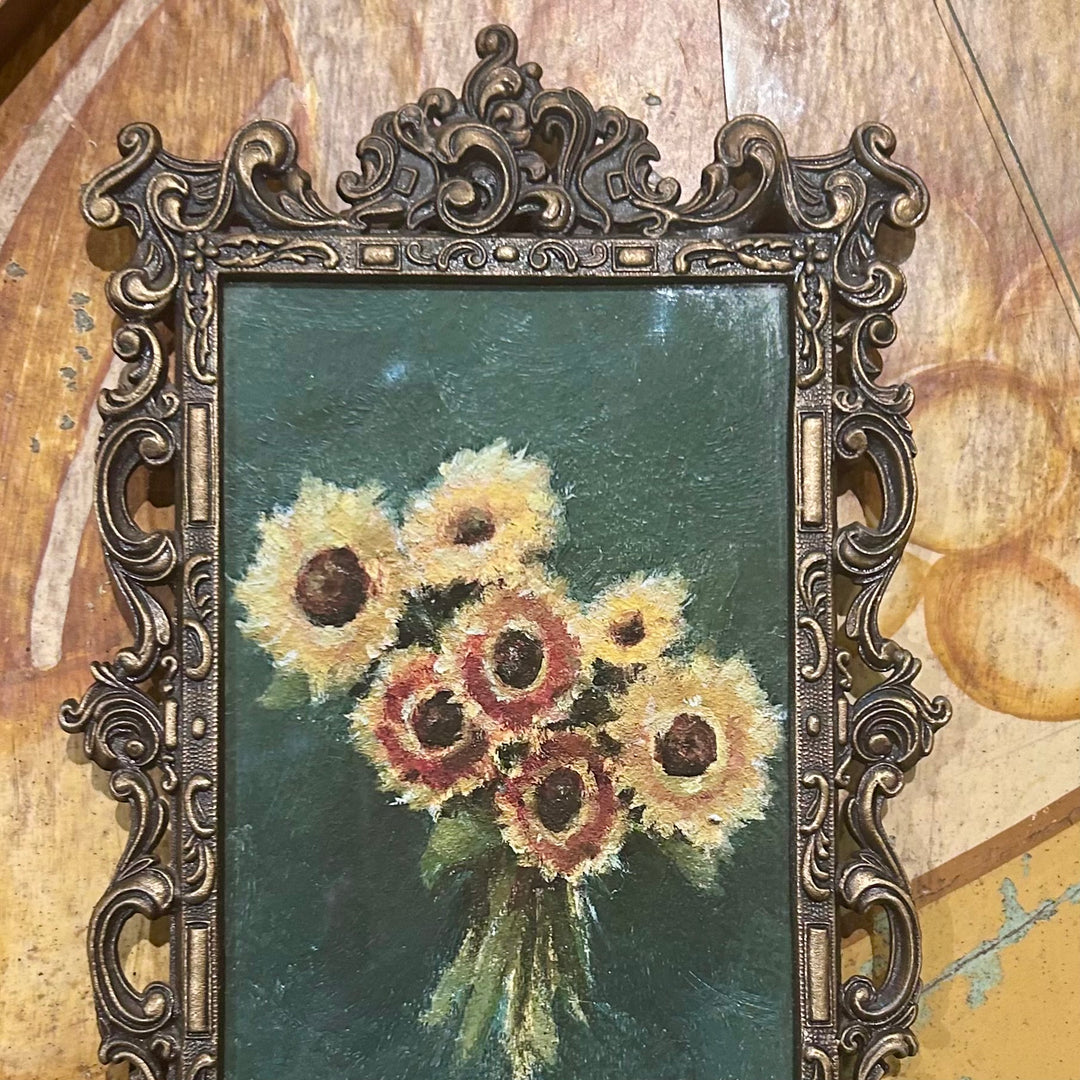 Vintage framed “Warm Sunflowers” by Alicia Cook