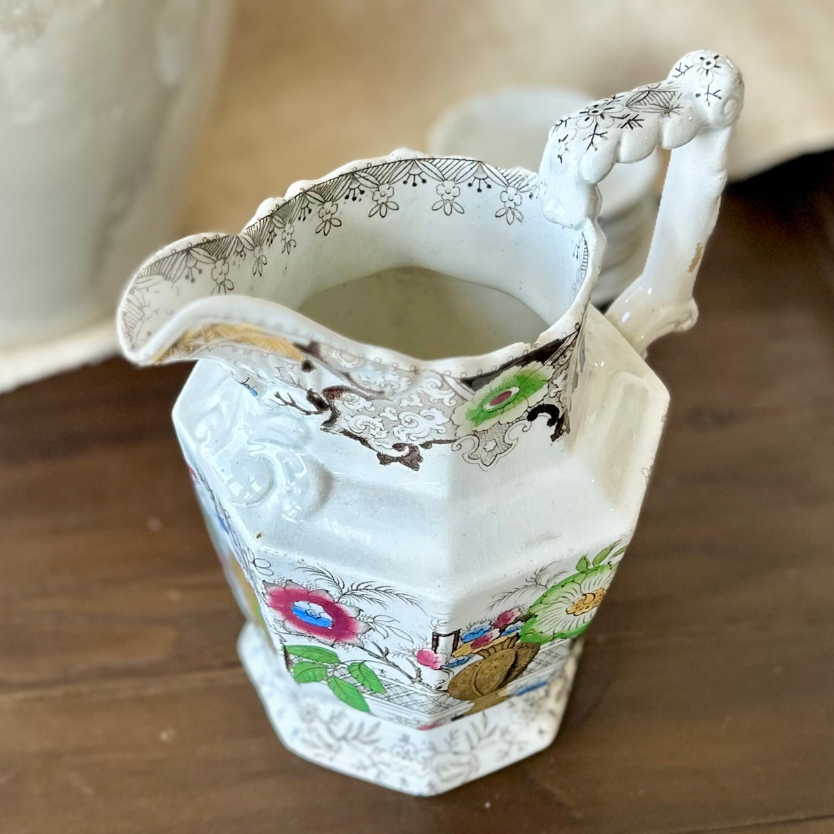 Antique Victorian Transferware Jug / Pitcher c.1850s–1870s