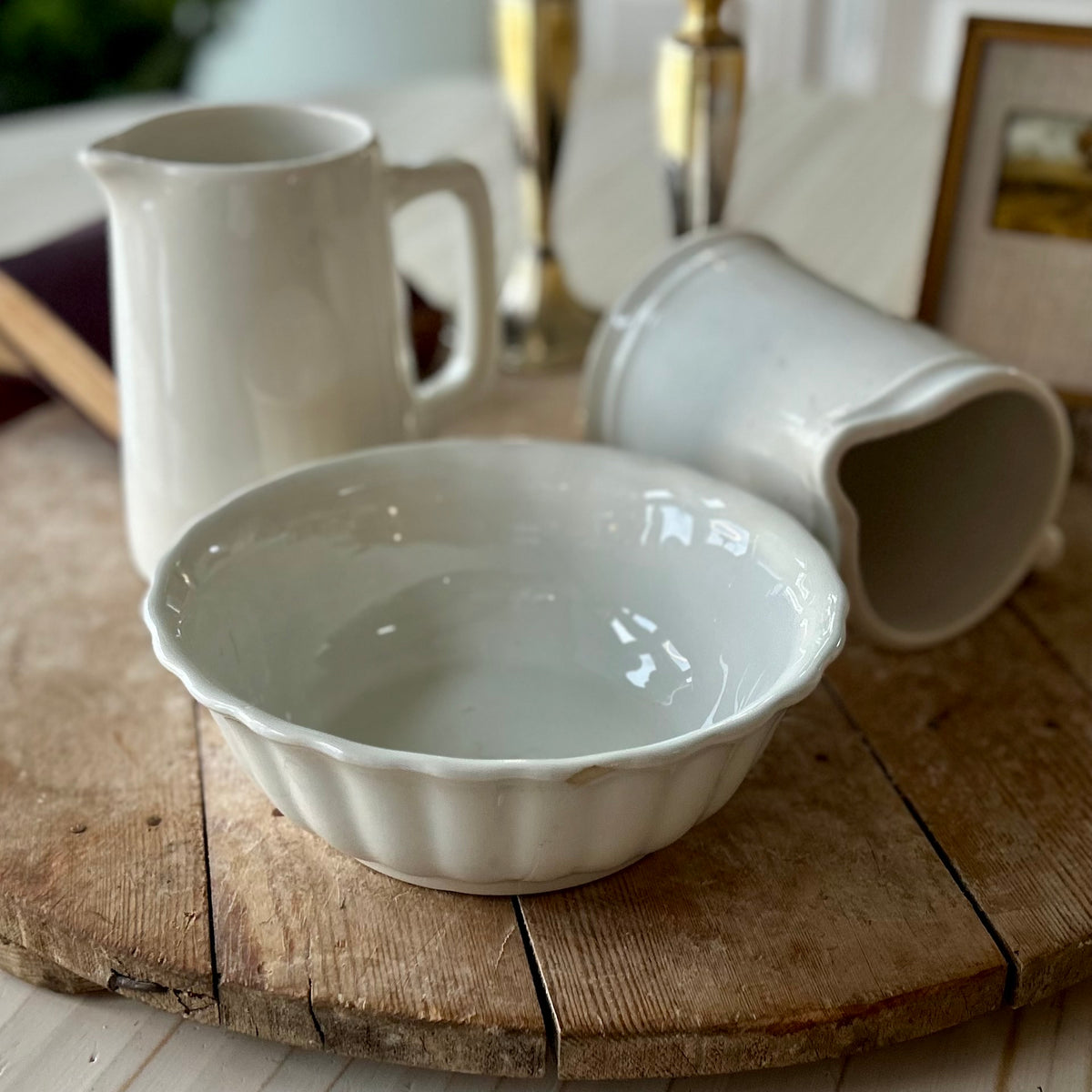 Antique English Ironstone Fluted Bowl – W.T. Adams & Sons