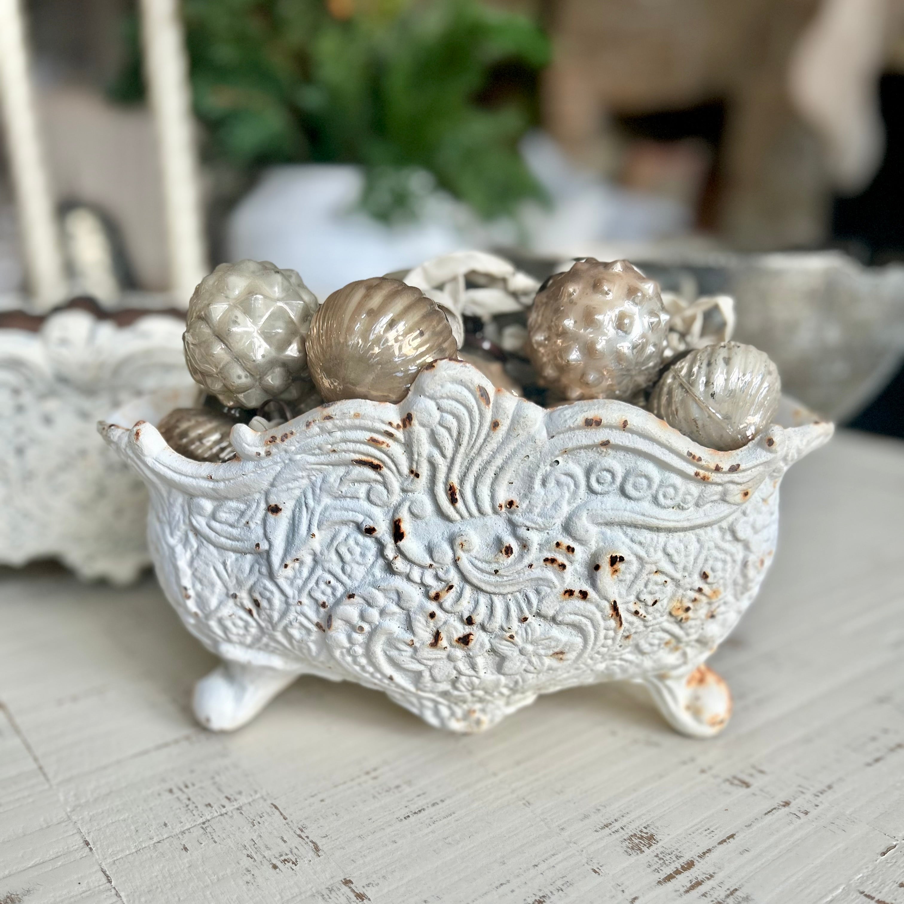 cast iron jardinière, circa 1940s–1960s