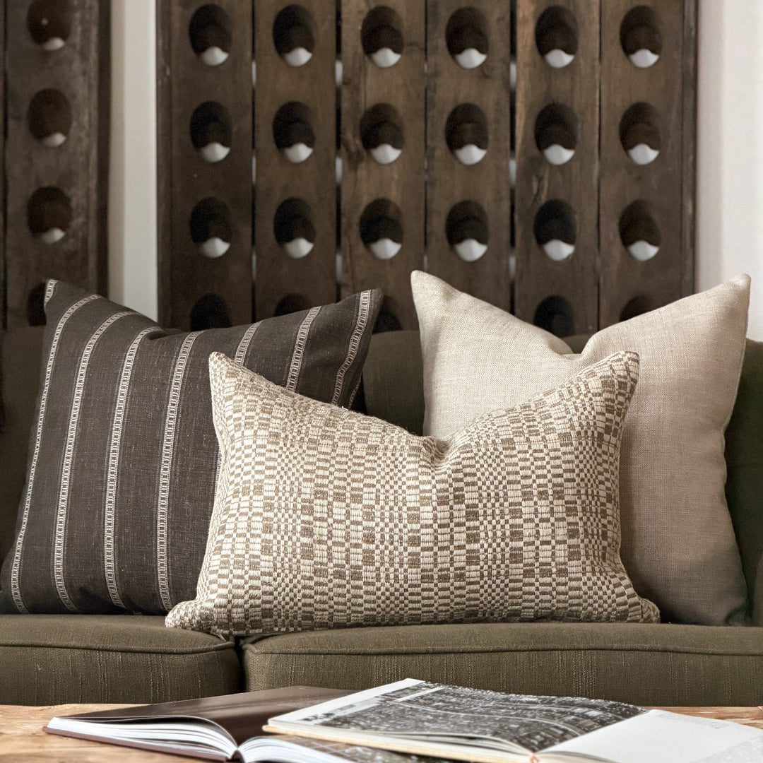 Charlie | Brown stripe woven pillow cover