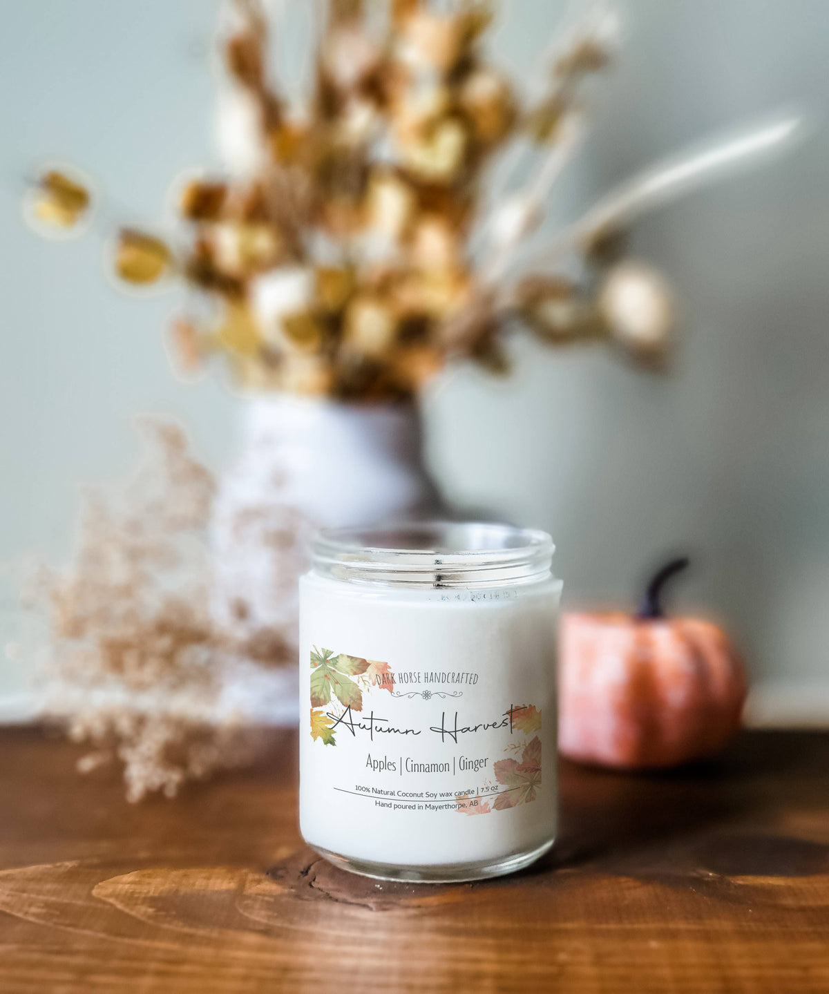 Autumn Harvest Candle, Apples + Cinnamon | Wood Wick | Decor
