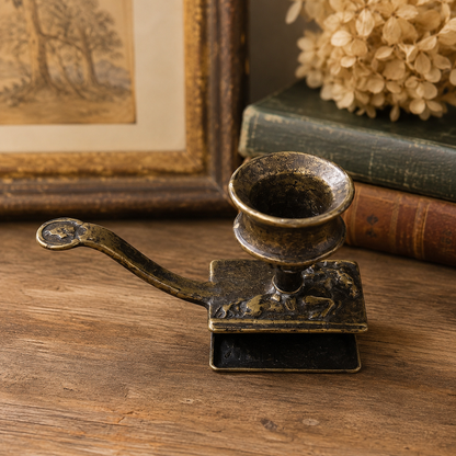Vintage Brass Equestrian Horse & Rider Chamberstick