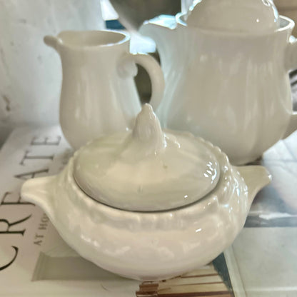 Petite Vintage Ironstone Sugar Bowl