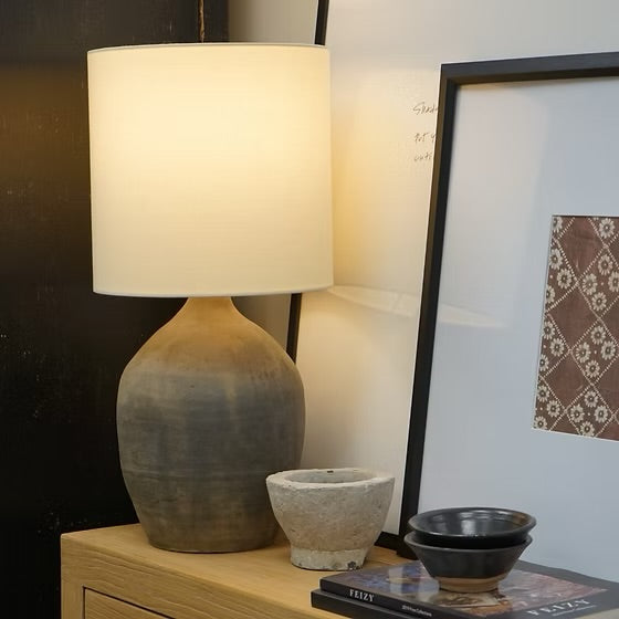 Louis X Vintage Pot Lamp - Drum Shade