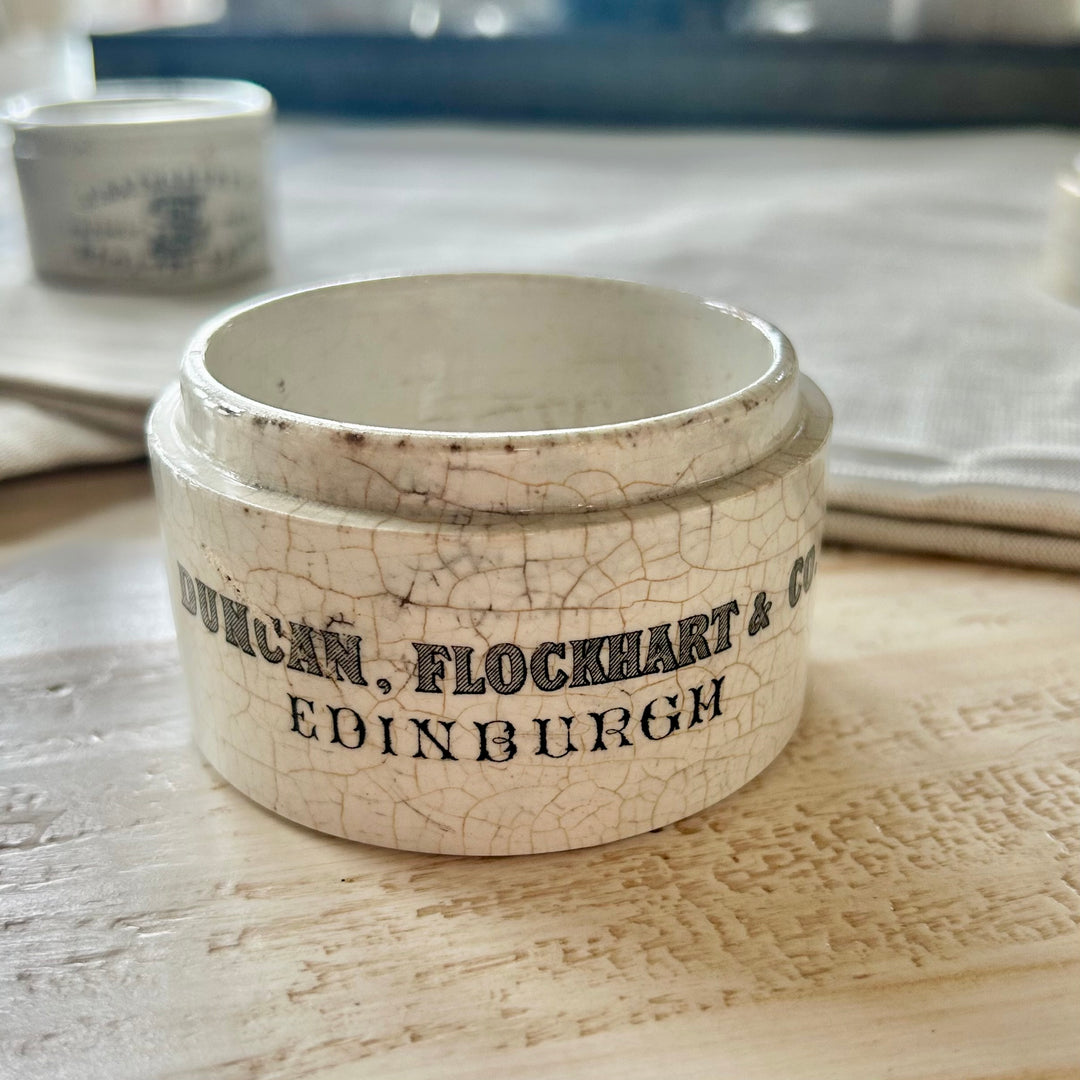Antique Duncan, Flockhart & Co. Ointment Pot
Edinburgh, c. 1880–1900