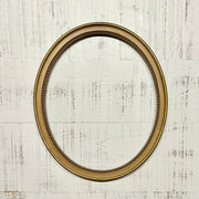 Vintage Oval Wood Frame with Beaded Details