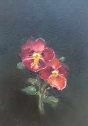 Midnight Antique Shades Pansies-Framed Fine Art Print (frame not as shown)