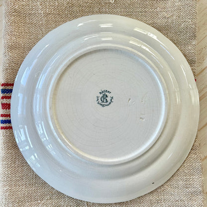 Antique French Longchamp “Régent” Faïence Plate – 12”