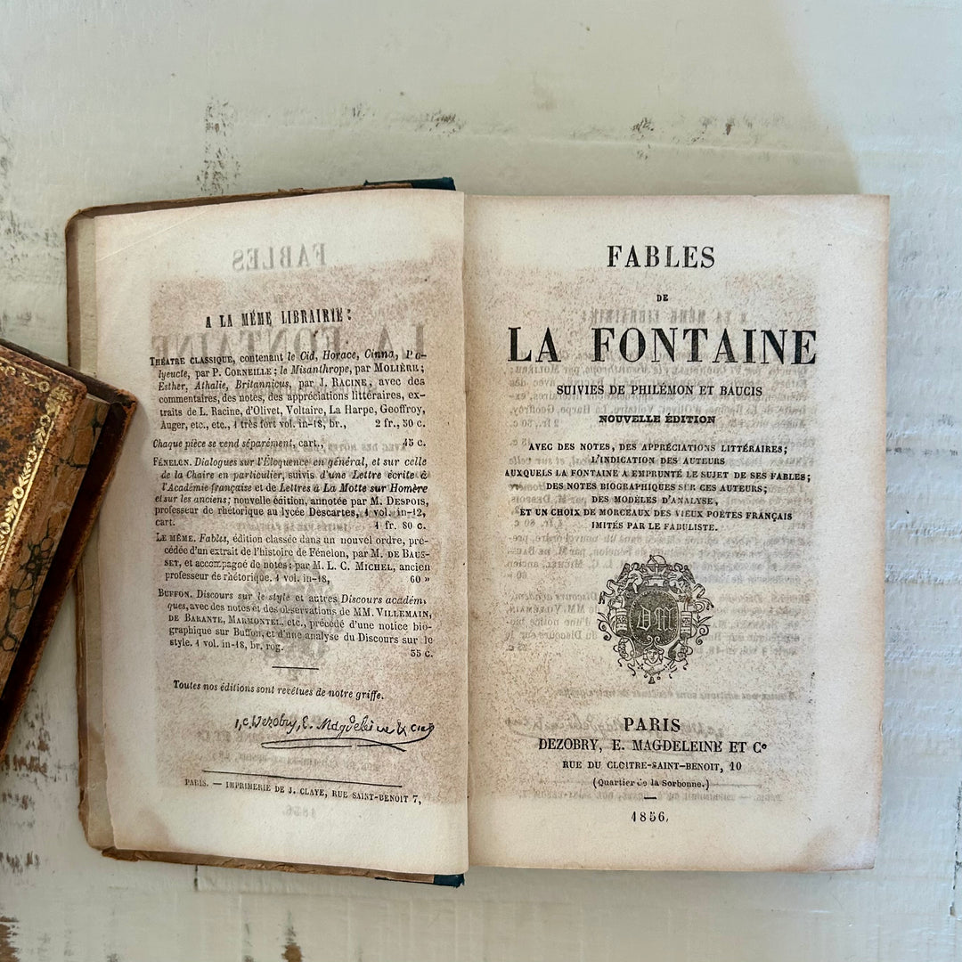 “Fables de La Fontaine, Paris 1856 — A Petite Antique French Edition”