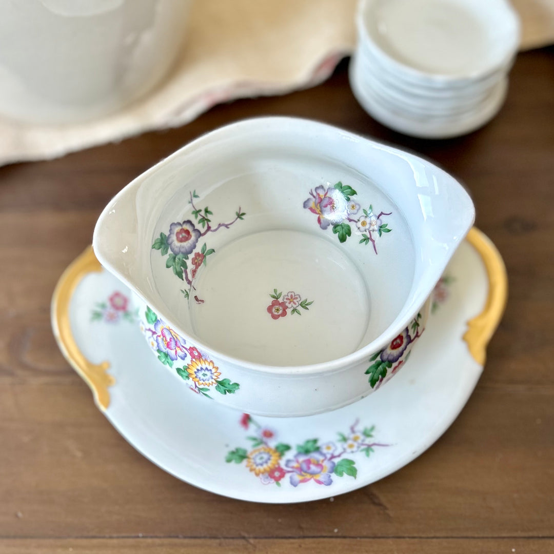 Antique Limoges Gravy Boat & Underplate c.1900 | L. Bernardaud & Co. France
