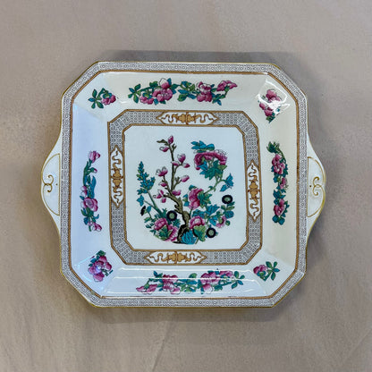 Vintage Myott Chinoiserie Handled Serving Dish, England    c. 1930s–40s