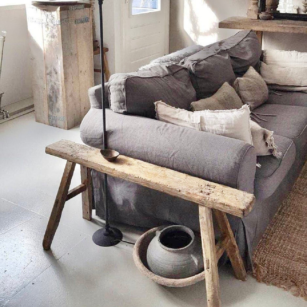 Vintage Skinny Wooden Bench