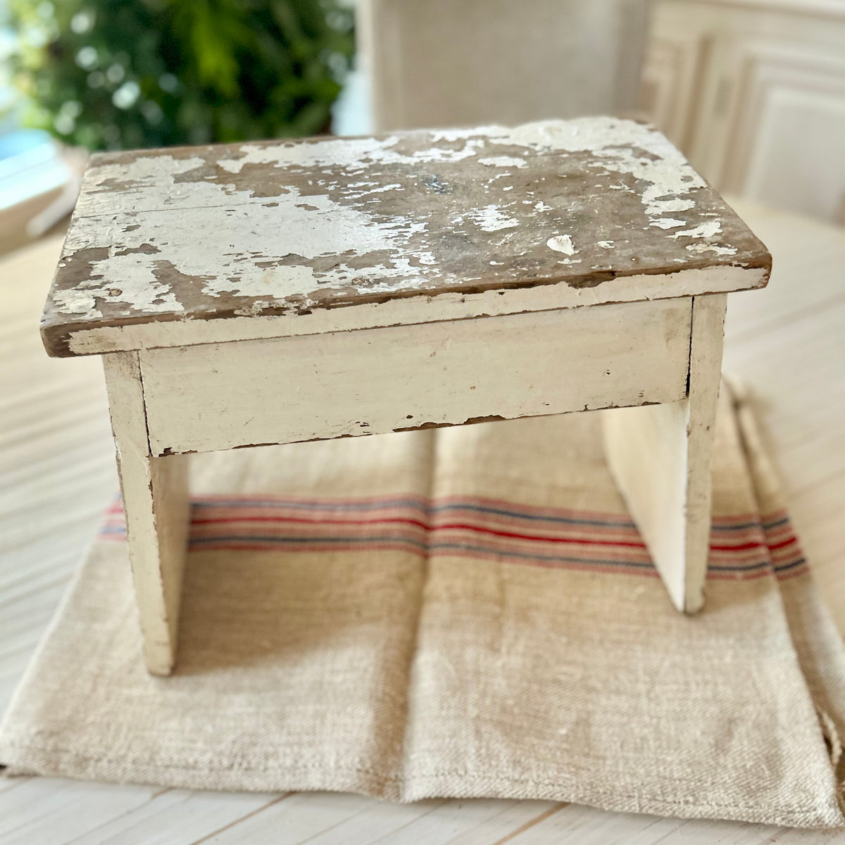 Timeworn Country Wooden Stool