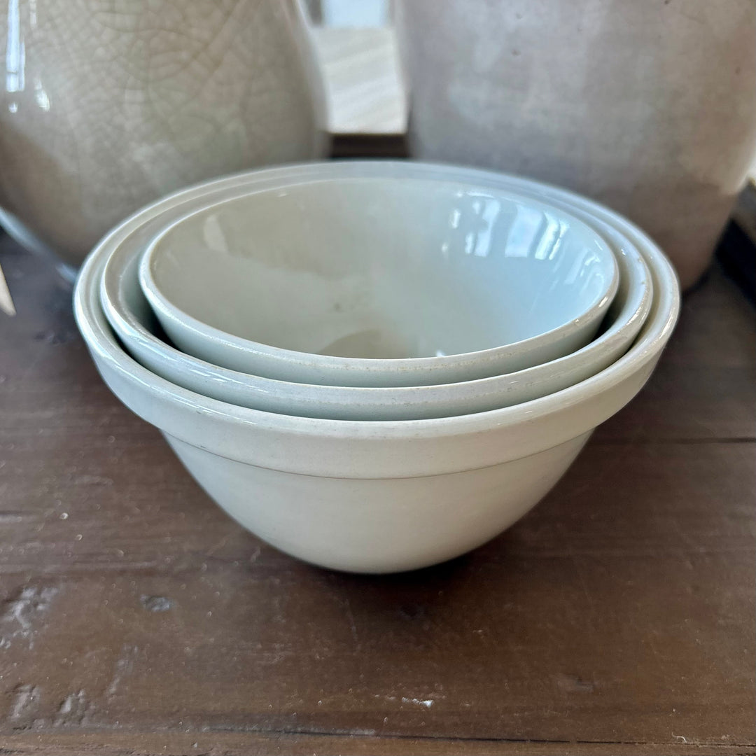 Vintage W.M. Adams Ironstone Pudding Bowls – Set of 3
