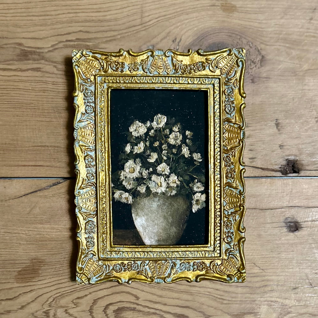 Set of Three Floral Still Life Prints in Ornate gilt frames