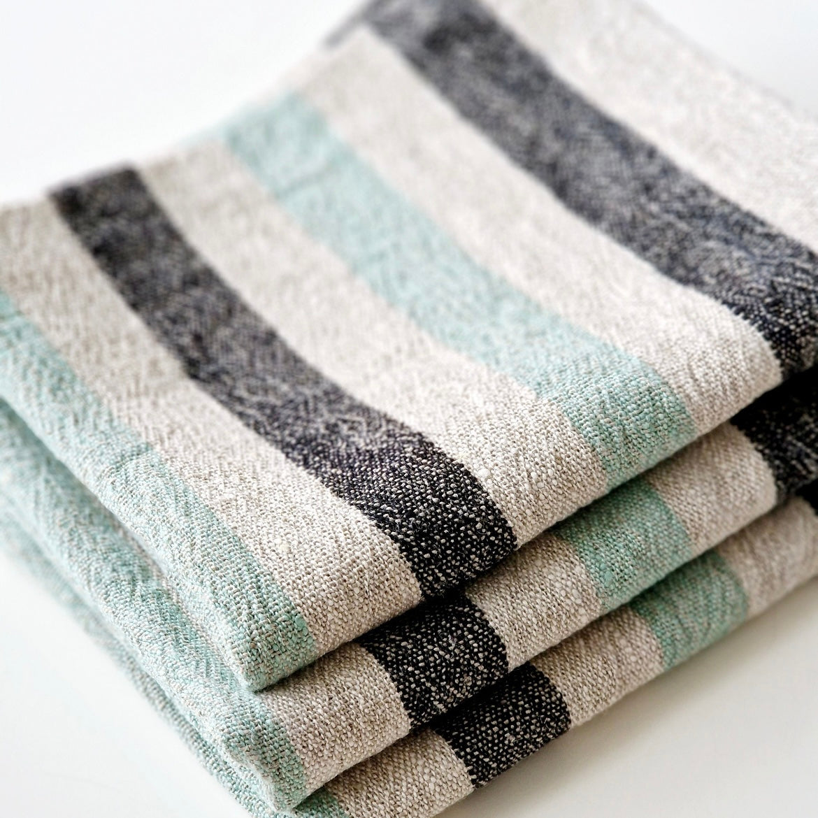 Heavyweight Linen Tea Towel – French Stripe