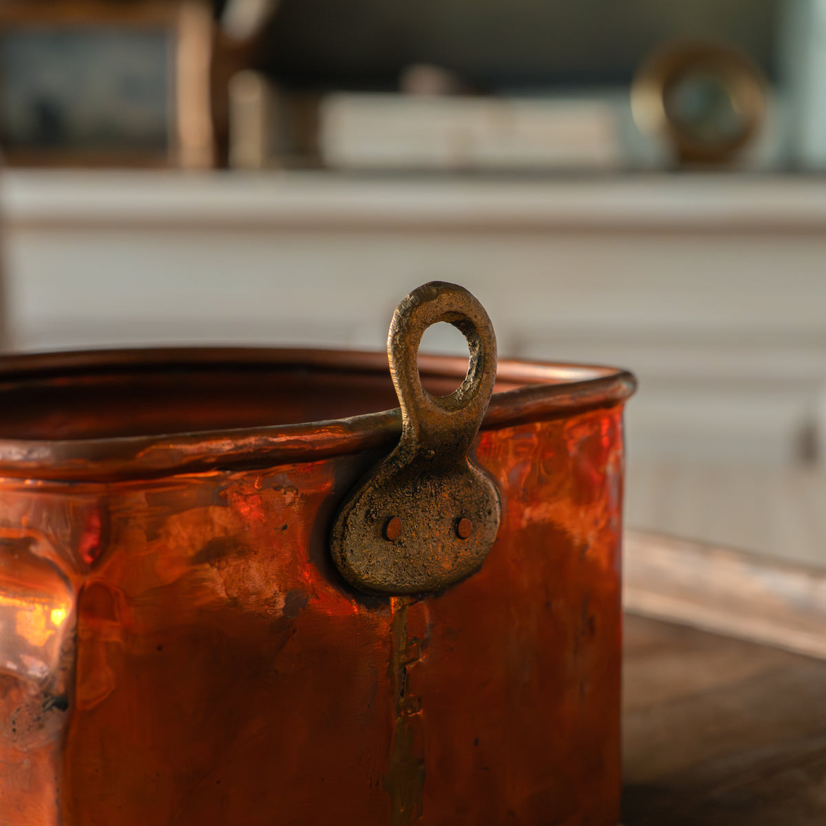 Antique French Copper Bain-Marie Insert with Hook