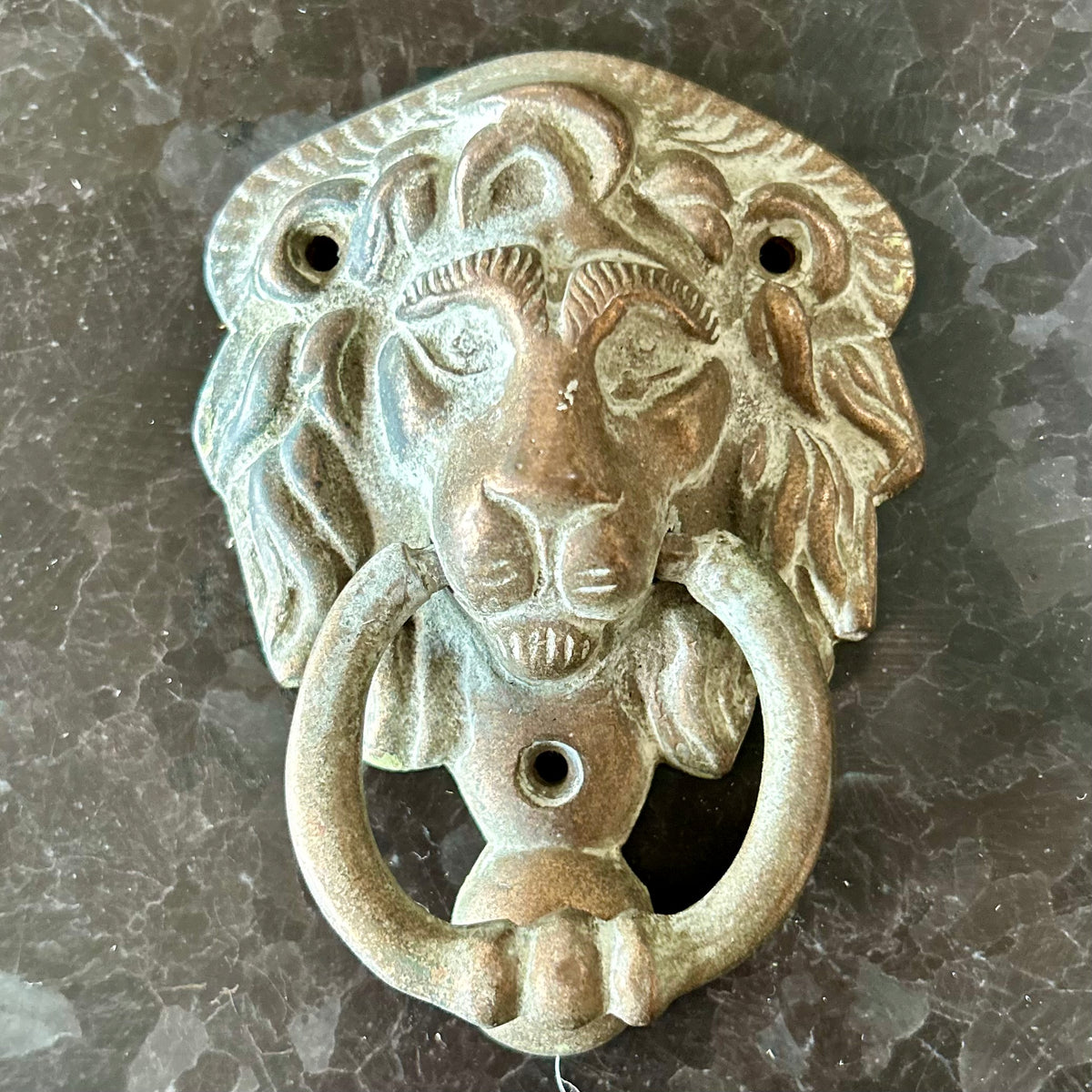 Vintage french lion head door knocker