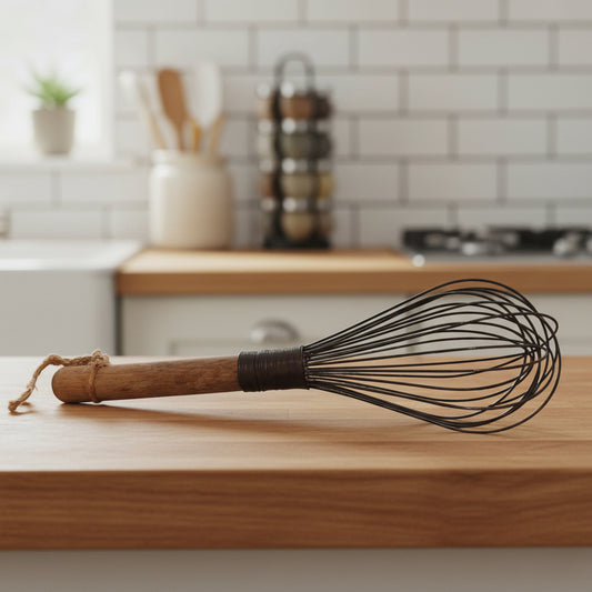 Vintage French Wooden Handled Wire Whisk | French Farmhouse Kitchenalia