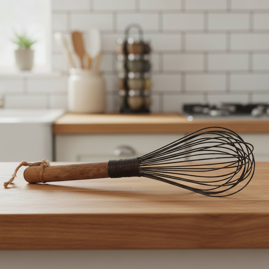 Vintage French Wooden Handled Wire Whisk | French Farmhouse Kitchenalia