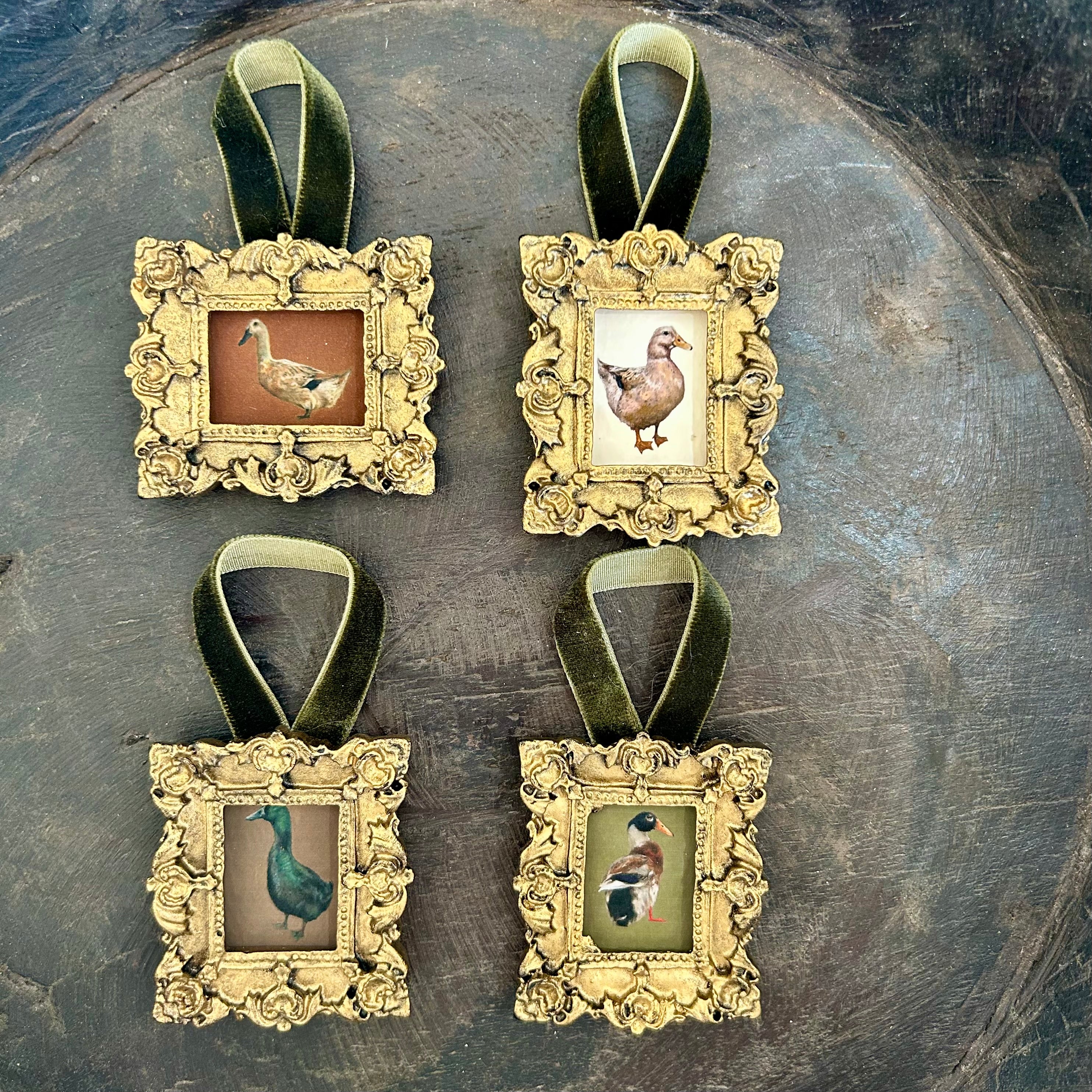 Miniature framed ornaments by Melissa Jenkins