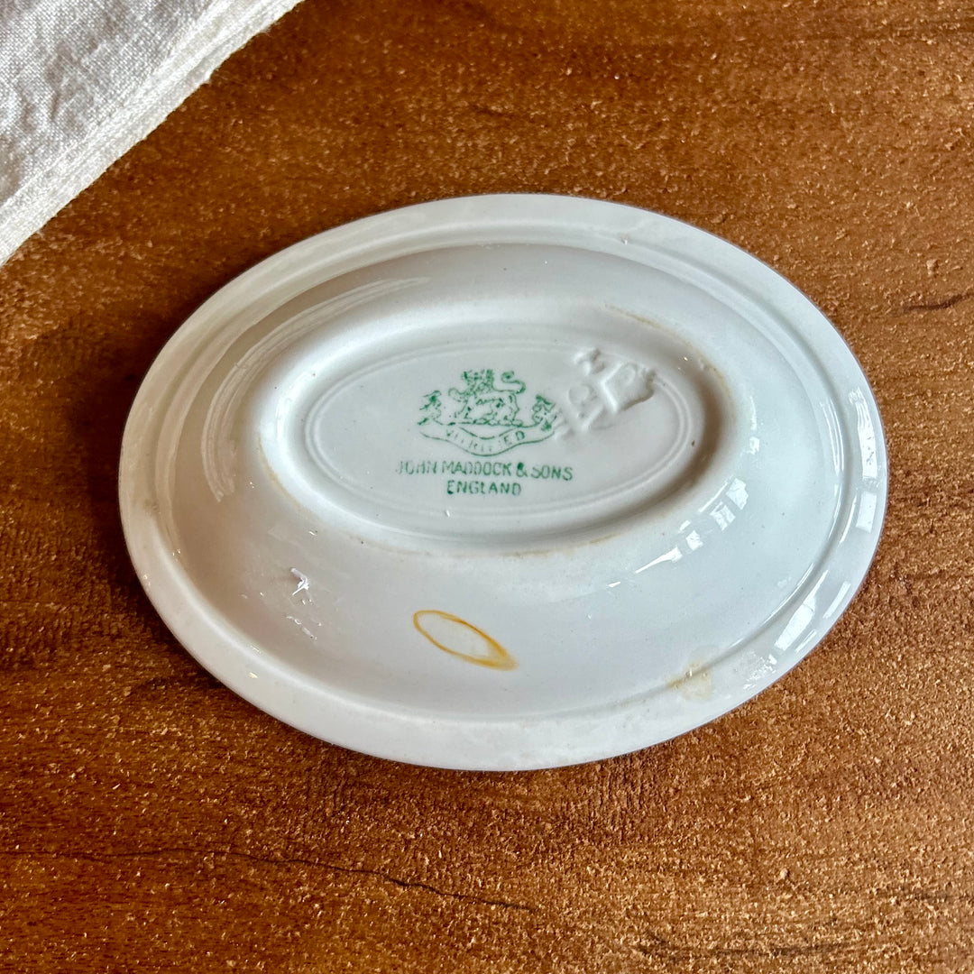 Vintage English Ironstone Soap Dish | John Maddock & Sons