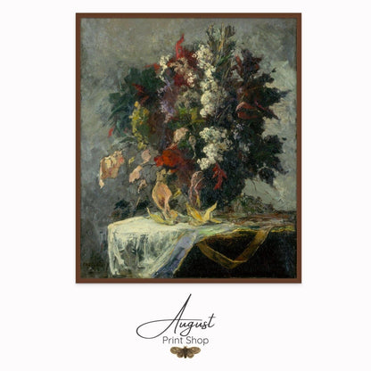 Floral Still Life stretched canvas print in floating frame