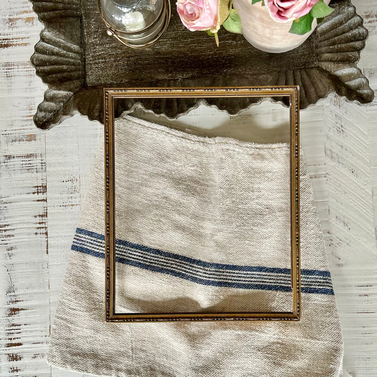 Antique Gilded Frame with Beaded Detail