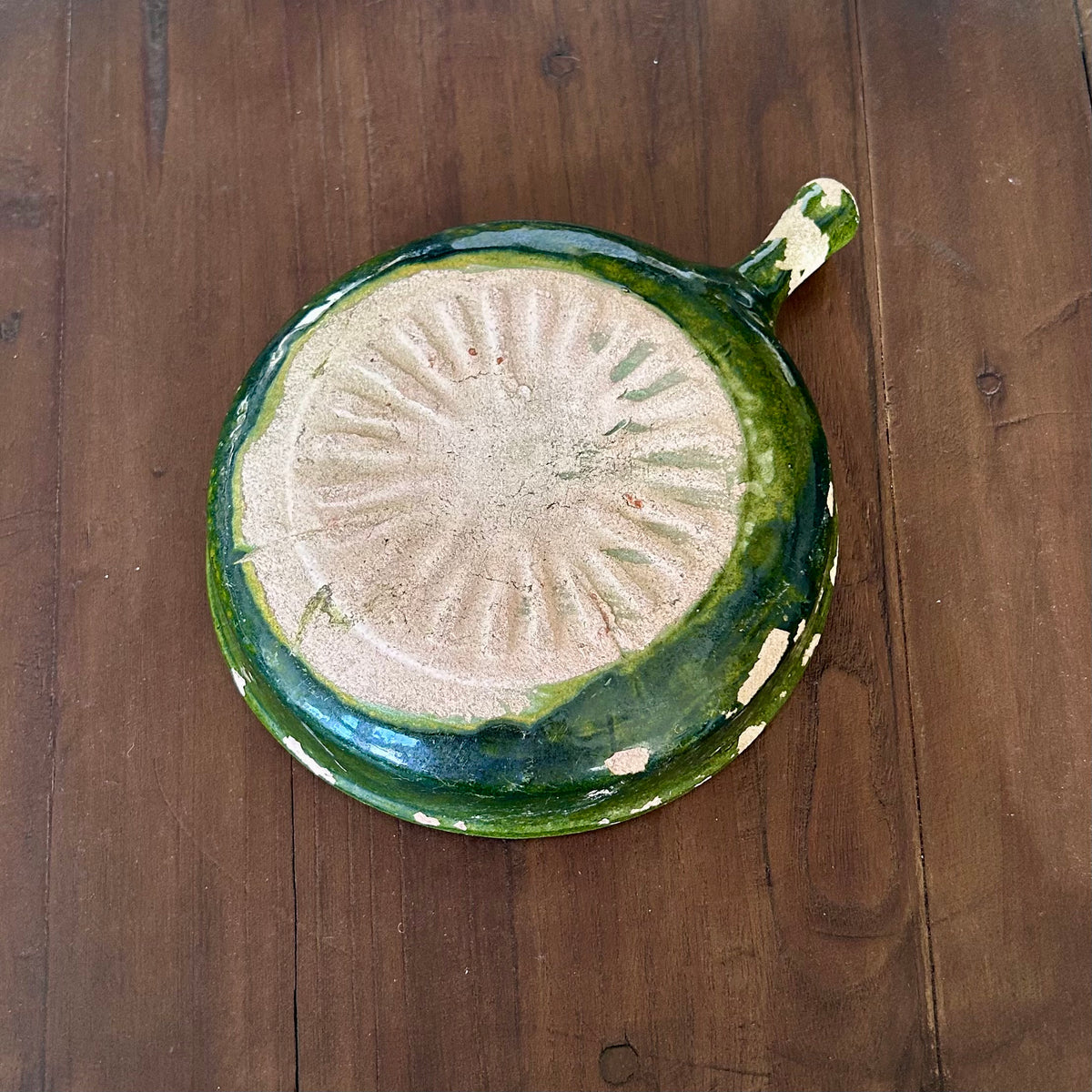 vintage French Green Glazed Tian Bowl