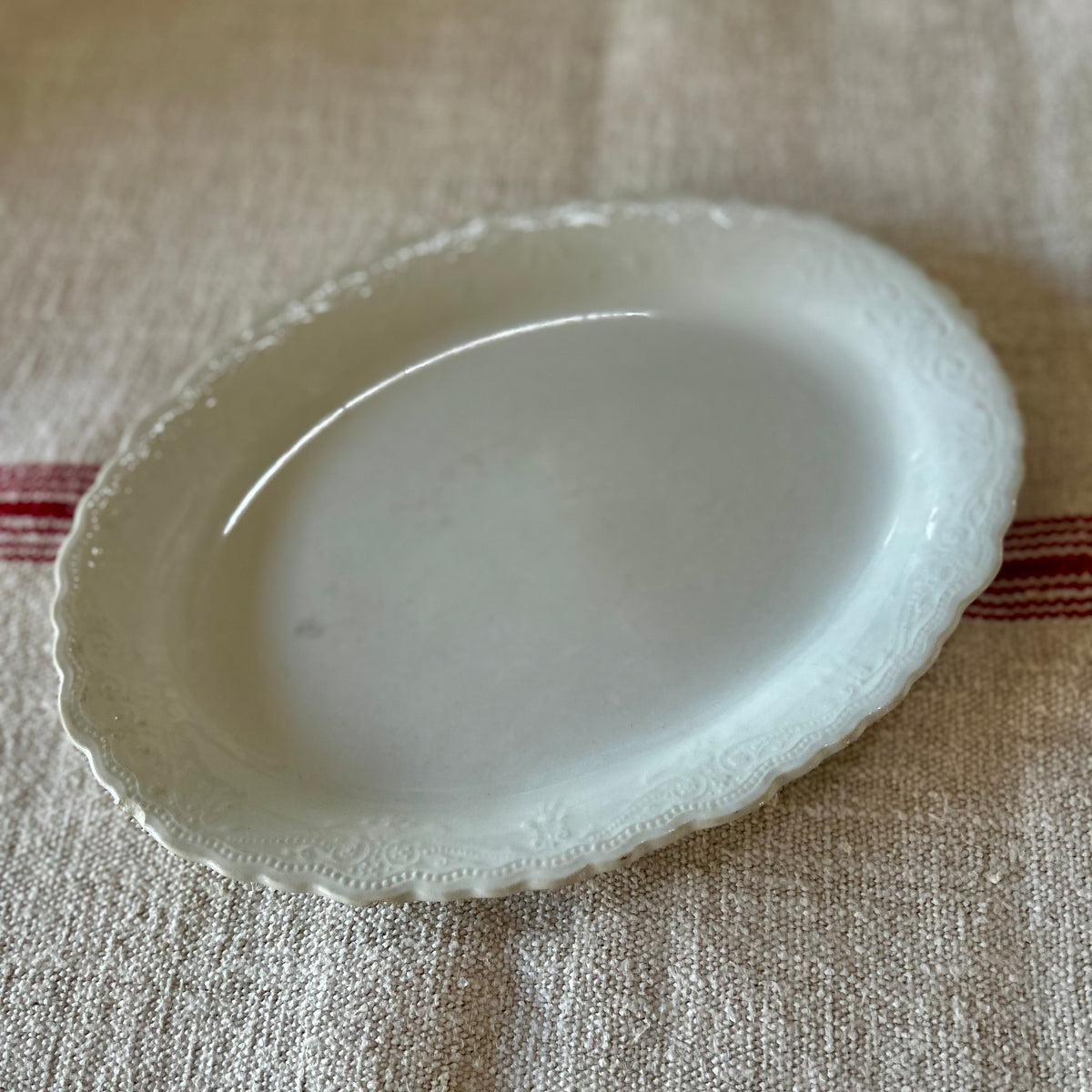 Antique W. Adams & Sons Ironstone Oval Platter                circa 1900-1930