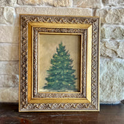 Christmas tree in vintage frame- original acrylic on canvas