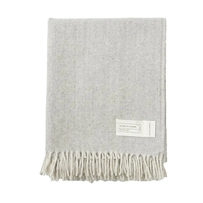 Wool Herringbone Blanket- Grey