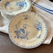 Antique French Flore Transferware Plates – U&C Sarreguemines (Set of 4)