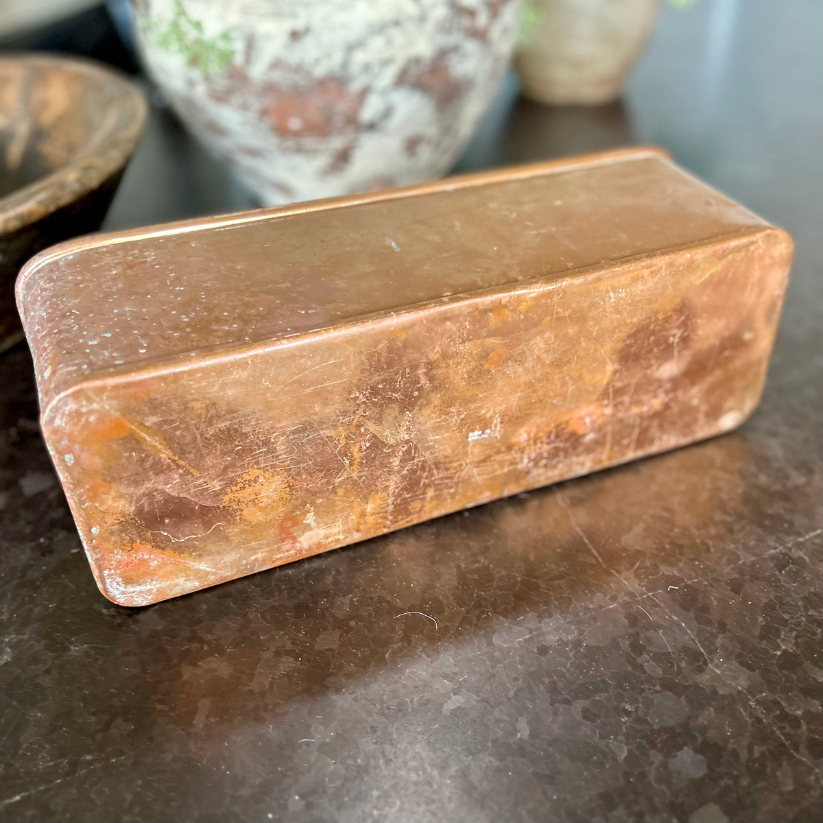 Antique English Copper Tea Loaf Pan | Stamped Made in England