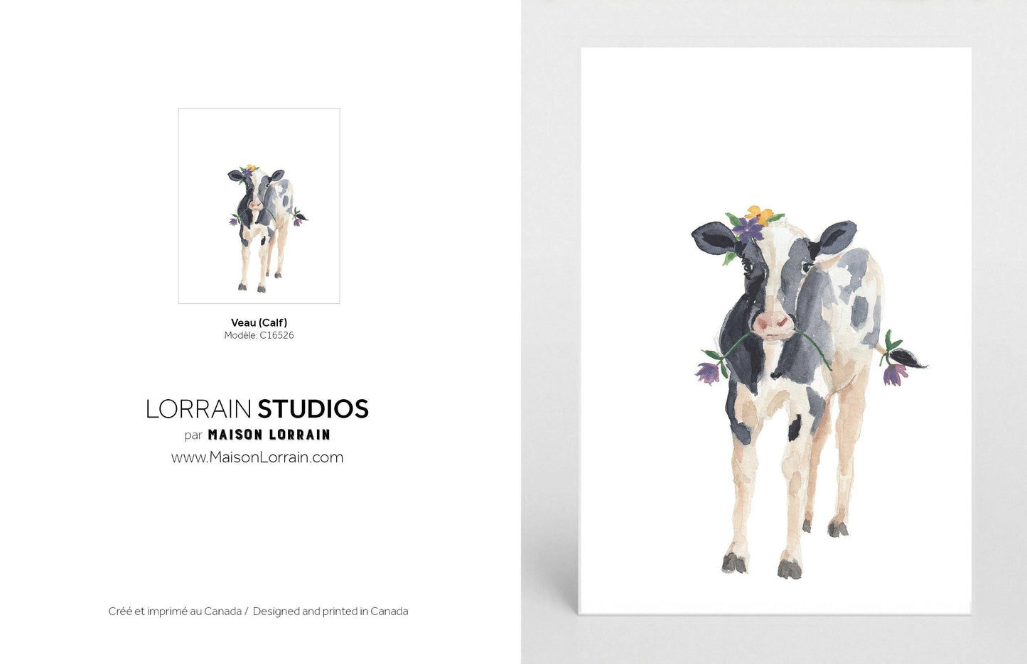 NEW Carte de souhaits - Veau / Greeting Card - Calf
