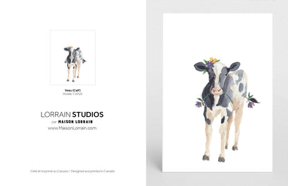 NEW Carte de souhaits - Veau / Greeting Card - Calf