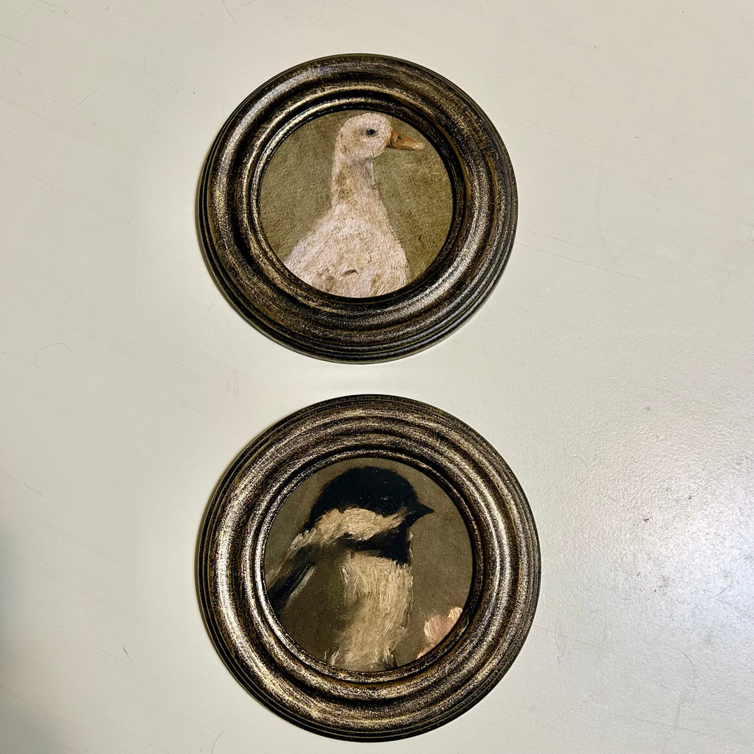 Set of Two Framed Bird Portrait Prints